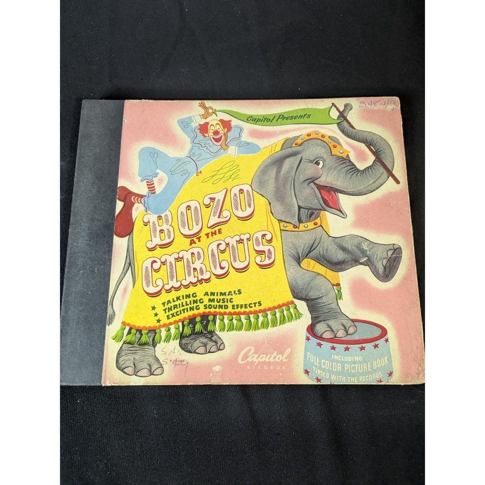 1940's BOZO at the Circus 1940's full color picture book ONLY NO RECORDS